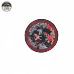 Round Shape Iron On Embroidered Patches With Beautiful Flower / Butterflies