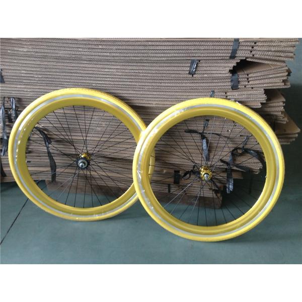 Customized 700C Fixed Gear Bike Wheel Set with Pantone Color and 32-40H Spoke Hole