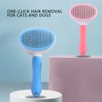 Pet Hair Remover Comb Gray Dog Grooming Brush Self Cleaning Slicker Portable