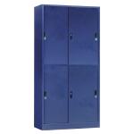 2-Tier Steel Sliding Door Cabinet Upper/Lower Sliding Configuration