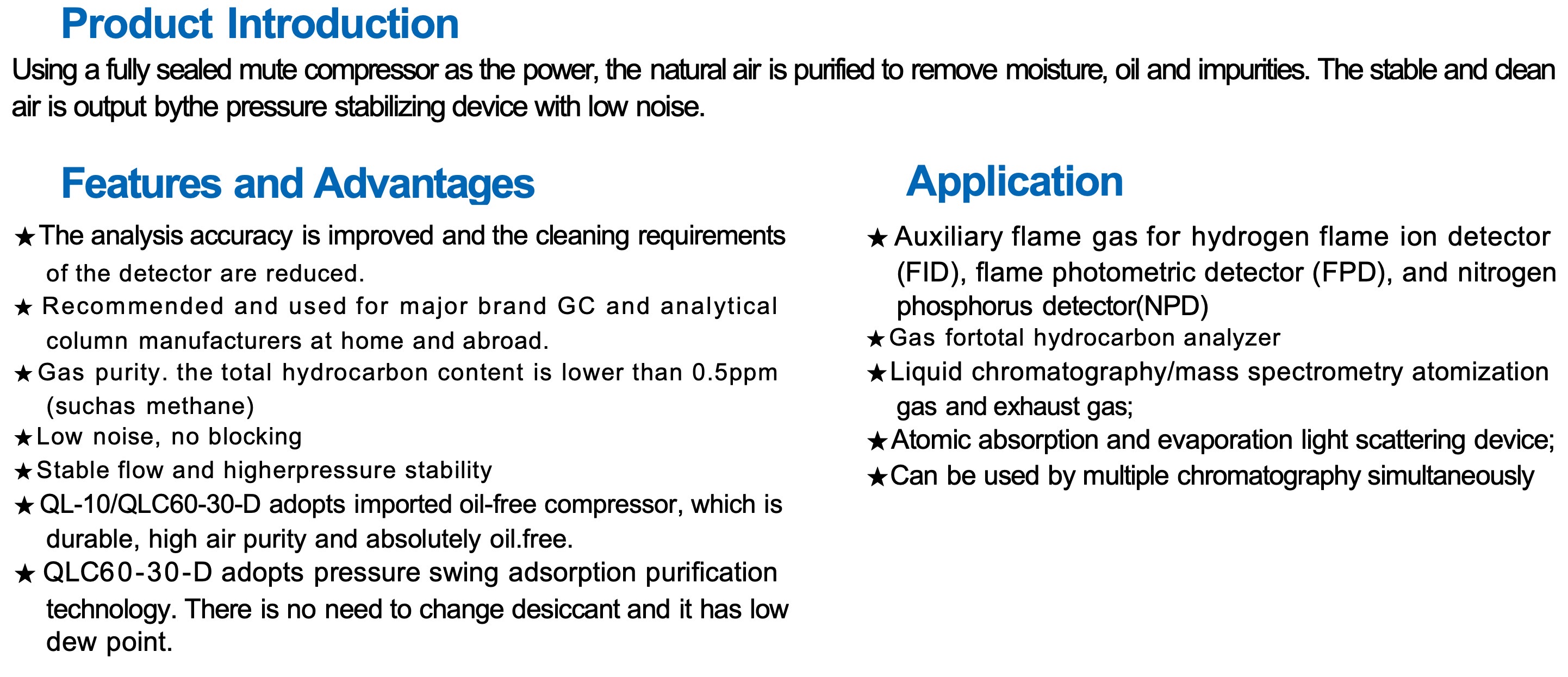 QL-10 Laboratory Air Generator For GC FID 0-10L/Min 0.001Mpa 350W