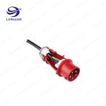 16A / 32A / 63A / 125A PA66 red / blue Circular Connector Cable Assembly With