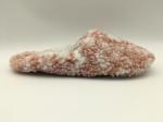 Pink / Bone Soft Ladies Slippers Close Toe Two Tone Fur With One Unit TPR