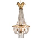 Wrought iron and wood light chandelier fixtures with Wood beads for Kitchen