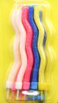 Glitter Wave Shaped Birthday Party Candles With Plastic Holder No Harm No