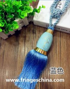 Wholesale Fashion custom long tassel fringe trimming for curtain attractive tieback hanging ball from china suppliers