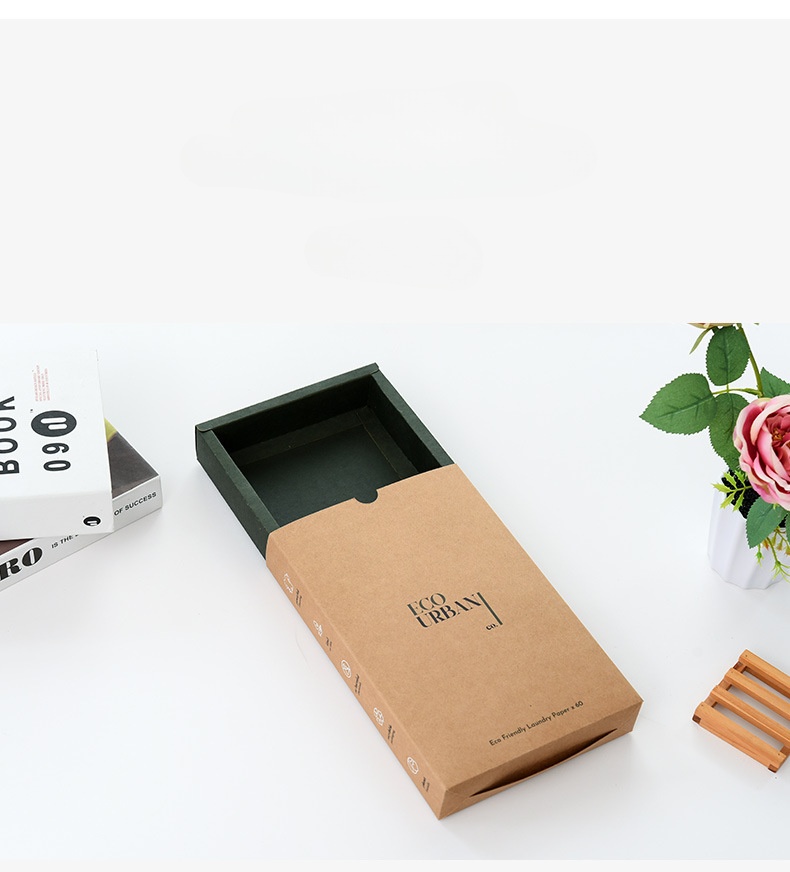 Recycled Sliding Drawer Packaging Kraft Paper Box With Insert and Durable for Your