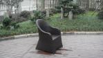 Black UV Resistant Wicker Rattan Garden Dining Sets For Restaurant