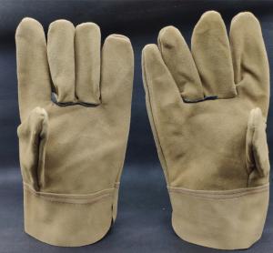 China Short Thick Leather High Temperature Welder Gloves Full Leather Welding Welder Gloves Suede Leather Welding Gloves on sale