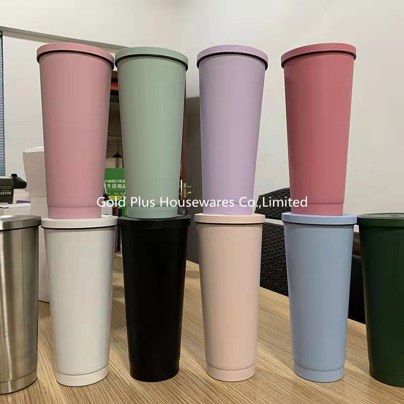24OZ Christmas Tumbler Cups With Straw Stainless Steel Tumbler Double Wall Milk Tea Cups