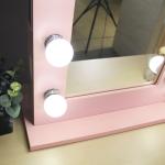 Framed Makeup Mirror With Lights Smart Dimming Pink Led Makeup Mirror