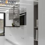 Smart Luxury Style Furniture White Island Set Melamine Modular Lacquer Kitchen