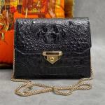 Authentic Crocodile Skin Women Flap Purse Genuine Alligator Leather Lady Small