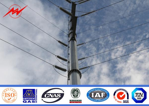 Galvanised Utility Steel Tubular Pole For Electrical Power Transmission Line