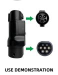 IP55 Protection E-mingze 32A EV Charging Cable Car Charger Adapter Type1 to