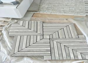 Wholesale Whit Marble Mosaic Tile , marble mosic floor tile 10mm Thickness 302x302mm Sheet Size from china suppliers