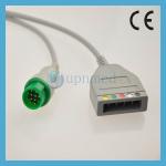 Schiller One piece 3-lead ECG Cable with leadwires,clip,snap