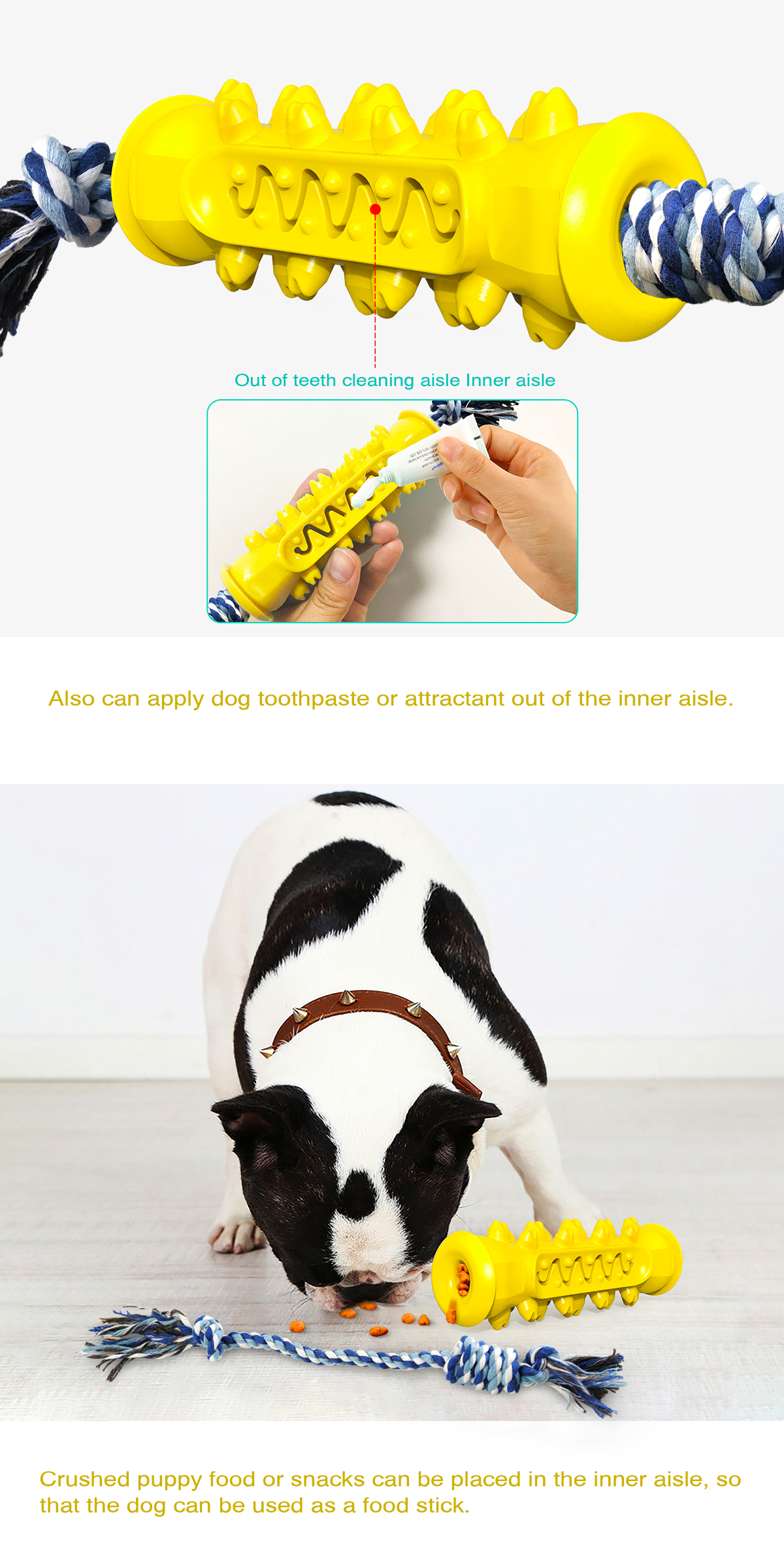 Factory Direct Sale With Rope Single Serrated Molar Stick Pet Dog Teeth Cleaning Dog Training Toy