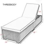 Patio Chaise Outdoor Lounge Sofa Adjustable Hight With Cushion Espresso Brown