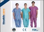 Soft Nonwoven Disposable Scrub Suits With ISO13485 Surgical Nurse Coat Pink Dark