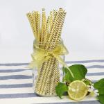 Gold foil pattern FDA Certificate Biodegradable Paper Straws Food-grade
