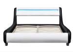 Upholstered Modern Contemporary Bed Frame Leather Wave Curve Platform Bed