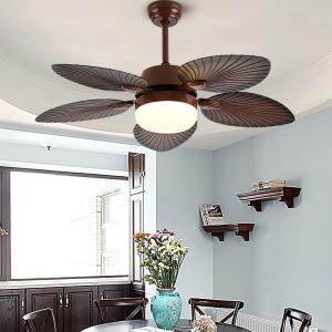 Wholesale 52 Inch Vintage Palm Ceilings Fan with LED Lights and Remote Control Color ceiling fan light remote(WH-CLL-35) from china suppliers