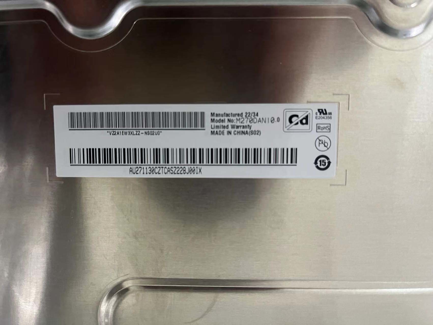 M270QAN01.0 AUO 27.0" 3840(RGB)×2160, 300 cd/m² INDUSTRIAL LCD DISPLAY