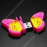 Pink Rubber Cartoon USB Flash Drive / Pendrive Flash Disk for office