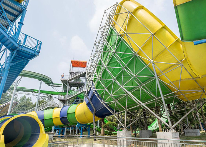 Huge Space Bowl Water Slide Playground / Commercial Water Slide Equipment
