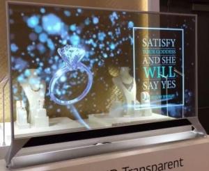 Wholesale Shopping Mall Video Wall Glass Window Led Display 1R1G1B ISO14001 63775dots/ M2 from china suppliers