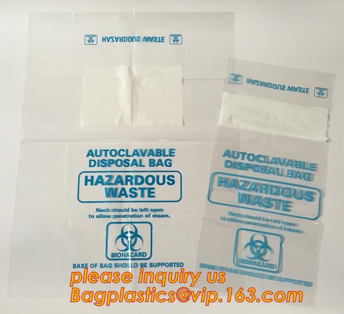 biodegradable biohazard bag/Recycled garbage bag, Polyethylene Biohazard Printed Clear Plastic k Specimen Bags Wit