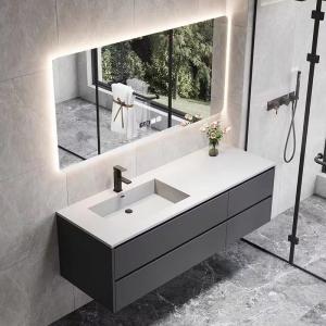 Wholesale Hotel Wall Mounted Bathroom Cabinet Modern Bathroom Mirrored Cabinet With LED Light from china suppliers