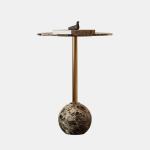Black Marble Top Side Table Stainless Steel End Table With Metal Base