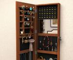 MDF Jewelry Cabinet With Mirror EU standard NC painting walunt Color
