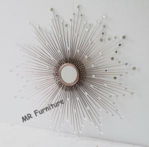 Wholesale Decorative Metal Mirror Wall Decor Sun Rays Style 90cm Diameter Overall Size from china suppliers