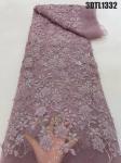 Supoo plain color 3D Applique flowers lace embroidery with beads Ghana lace