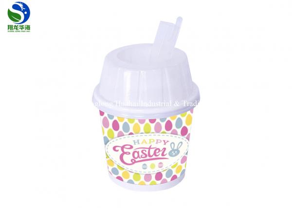 Disposable Frozen Yogurt Paper Ice Cream Cups PP Biodegradable Ice Cream Containers
