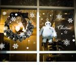 Self Adhesive Christmas Snowflake Stickers , Non Toxic Pvc Wall Sticker Easy To
