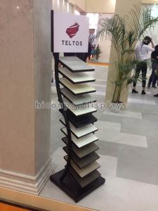 Wholesale Black Metal Tile Display Racks Free Standing Trade Showroom Display Rack Flooring from china suppliers