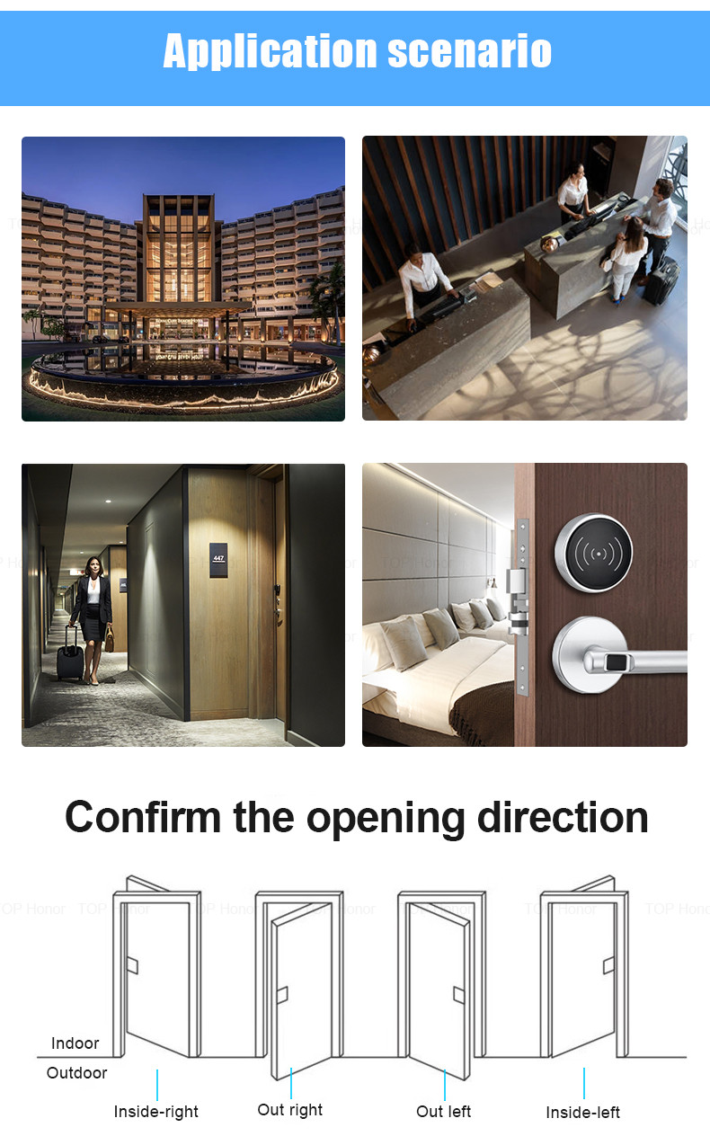 Digital Semiauto Handle Hotel Smart Locks Baking Vanish Aluminium Alloy Material