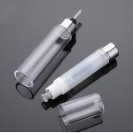 Silver Luxury Plastic Syringe Airless Bottle 5ml10ml 15ml for Empty Airless