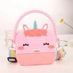 Unicorn Silicone Pencil Box Storage Organization Crossbody Bag Shoulder Handbag