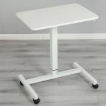 Small Office Custom Pneumatic Standup Desk with Multifunctional White Wooden
