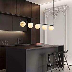 Wholesale Wholesale Iron Modern Restaurant Pendant Lamp For Bedroom Bedside Dinning Room Luxury Alabaster Marble Ball Pendant Light from china suppliers