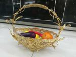 High Grade Buffet Room Service Equipments Crystal Glass Fruit Basket with Zinc