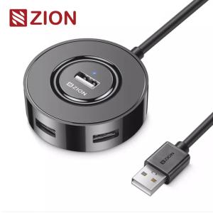 Wholesale USB 2.0 Round 4-Port Hub Black/White Compact Versatile USB Hub For Expanding Connectivity from china suppliers