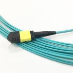 MPO To LC Breakout Fiber Optic Cable 3.0mm 12F LSZH Material Aqua OM3-300 PC