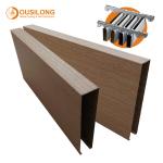Wood Grain Strip Metal Suspended Aluminium Baffle Ceiling Building Decorative