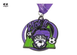 Wholesale Customized Kids Football Medals Soft Enamel Fill With Polyester Ribbon from china suppliers